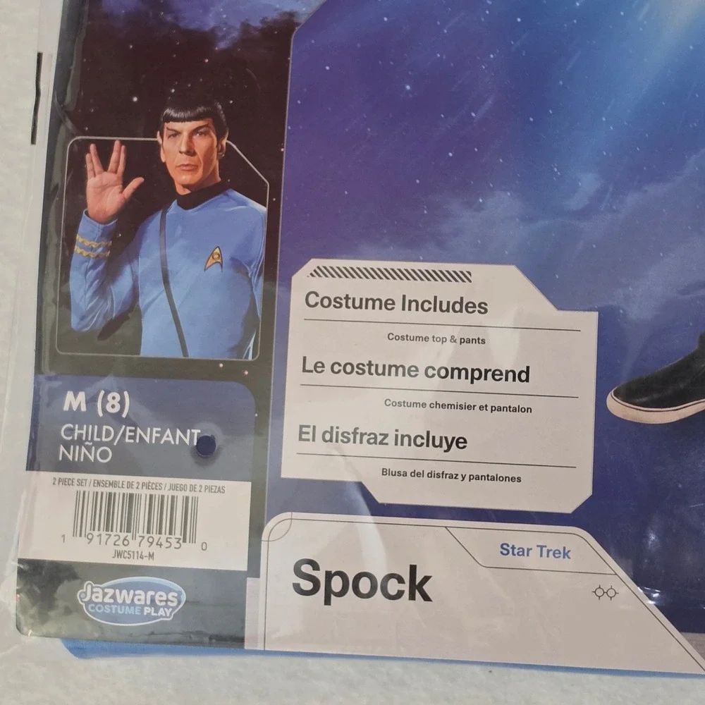 Star Trek Spock Child Costume Size Medium 8 Jazwares Licensed Halloween Cosplay